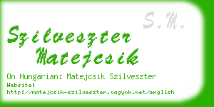 szilveszter matejcsik business card